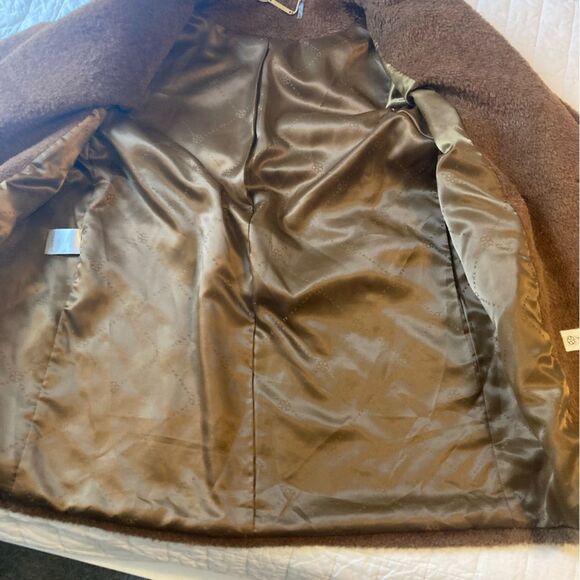 Trina Turk Nancy Double Breasted Peacoat Alpaca Wool Brown Oversized Coat - Picture 4 of 10